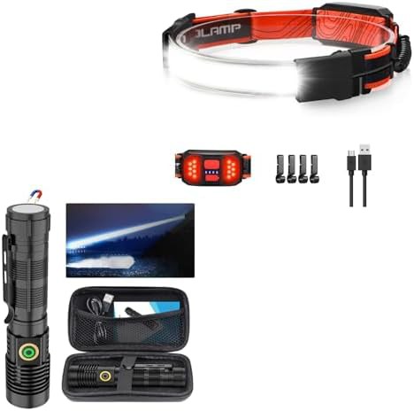 Hard hat headlamp and magnetic light kit