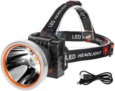 Silver Style Waterproof Yellow Light Headlamp