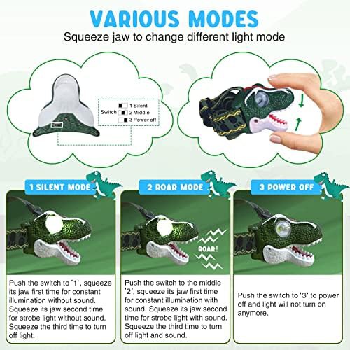 Dinosaur Kids Camping Headlamp and Flashlight Set — photo 5