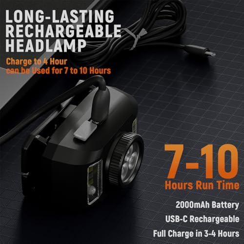 Ultra bright white and red rechargeable head flashlight — photo 4
