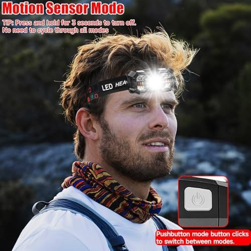 Rechargeable motion sensor headlamp six pack — photo 4